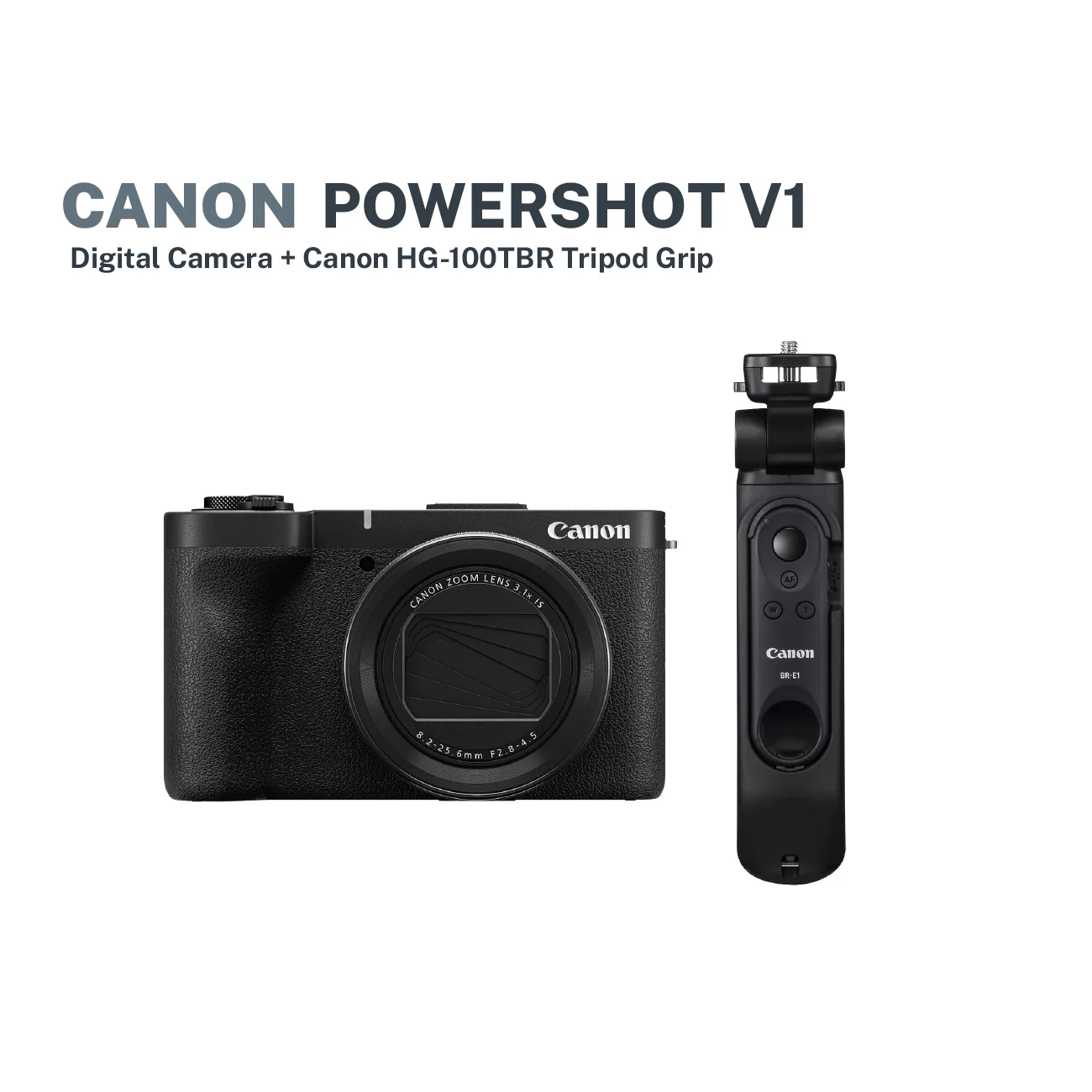 Canon PowerShot V1 Digital Camera + Canon HG-100TBR Tripod Grip