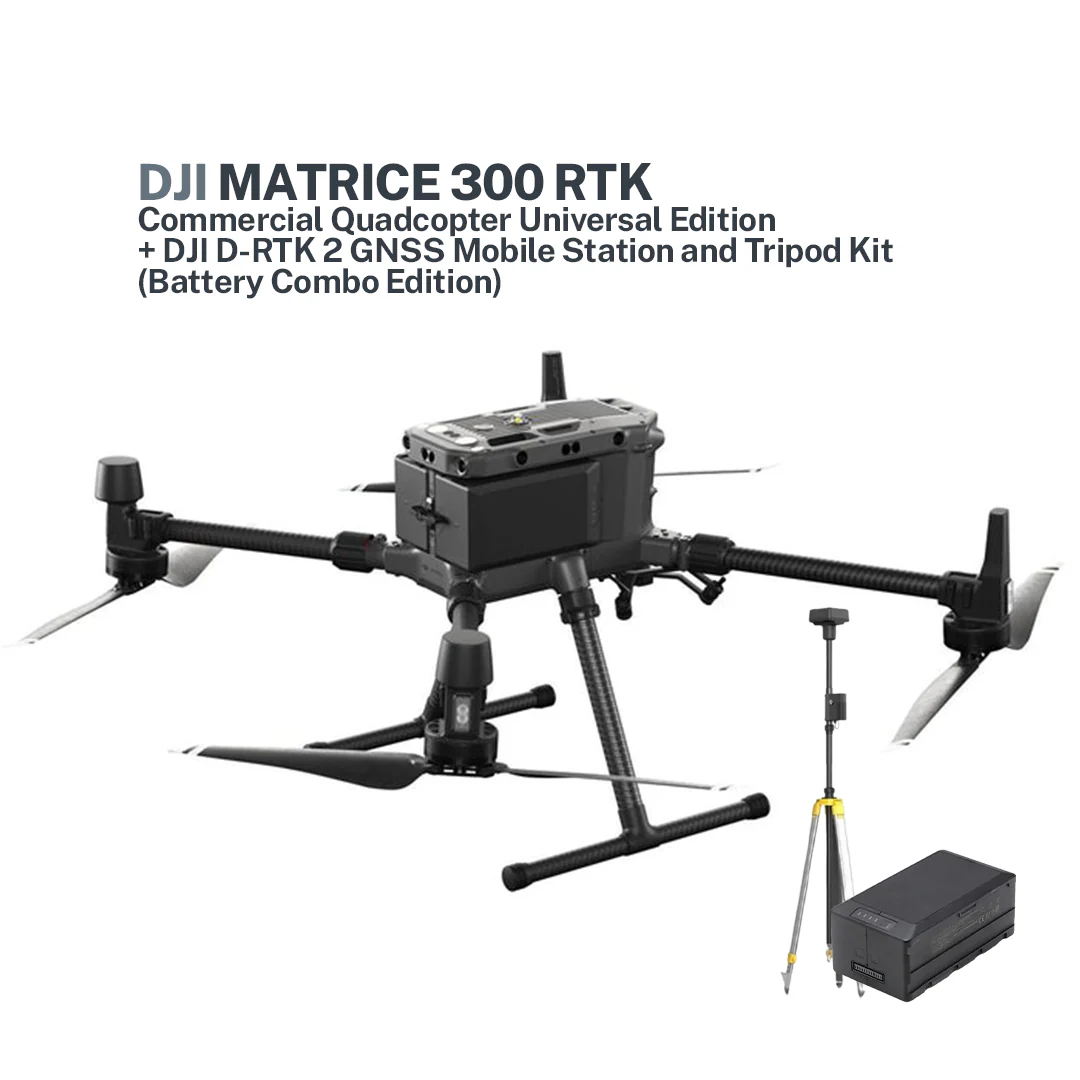 DJI Matrice 300 Commercial Quadcopter RTK Universal Edition (Battery Combo Edition) + DJI D-RTK 2 GNSS Mobile Station and Tripod Kit Drone