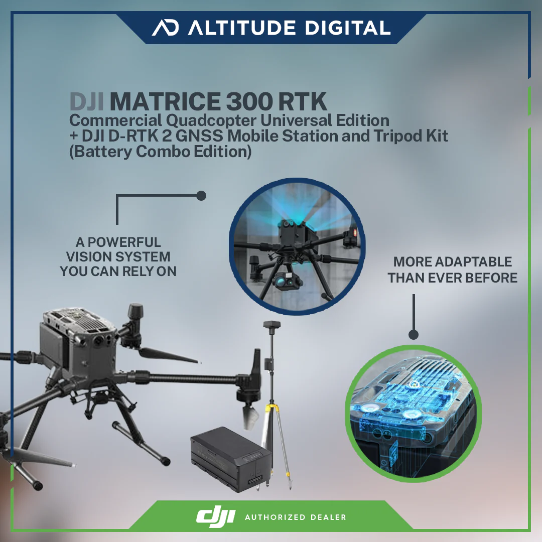 DJI Matrice 300 Commercial Quadcopter RTK Universal Edition (Battery Combo Edition) + DJI D-RTK 2 GNSS Mobile Station and Tripod Kit Drone - Image 5