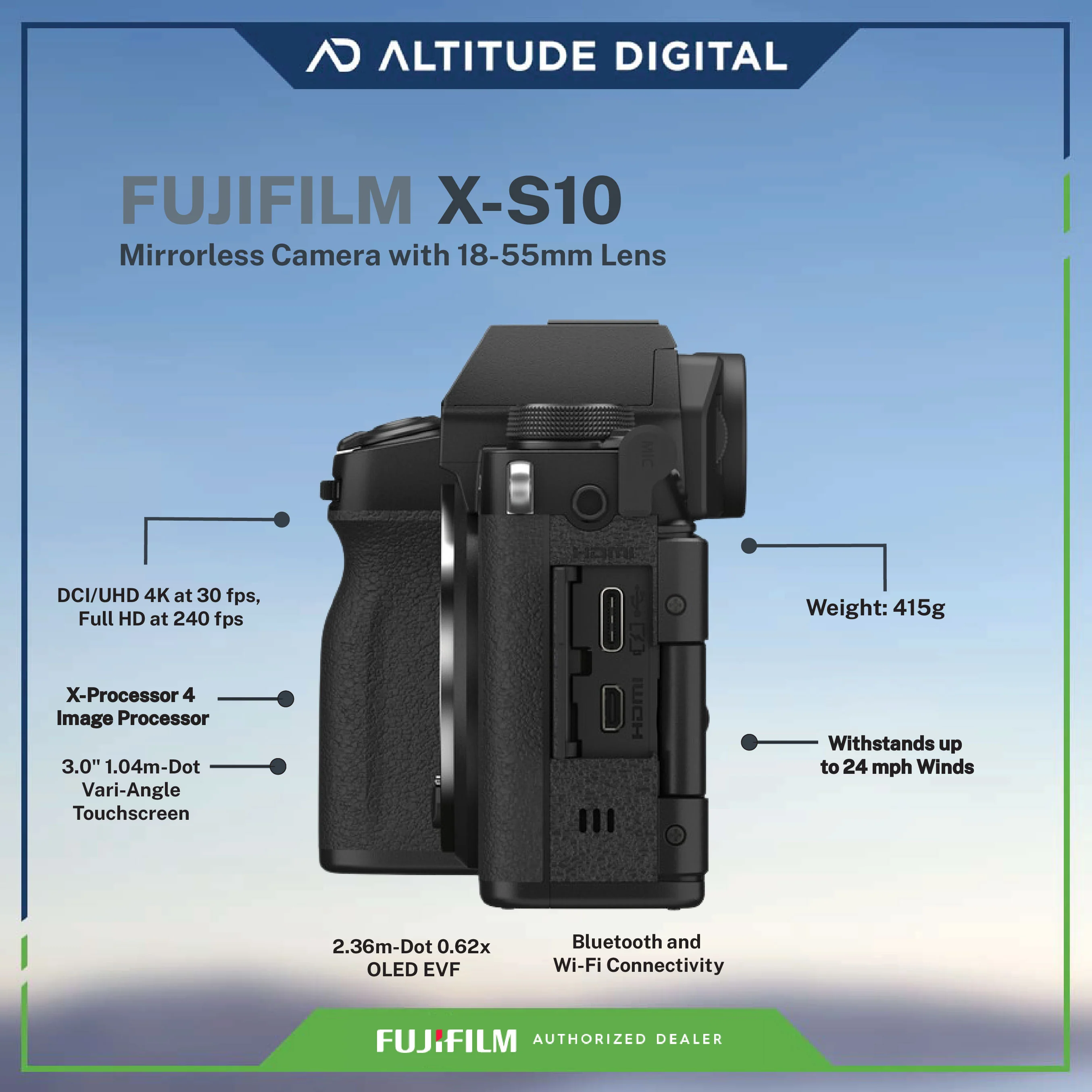 FUJIFILM X-S10 Mirrorless Camera with 18-55mm Lens - Image 7