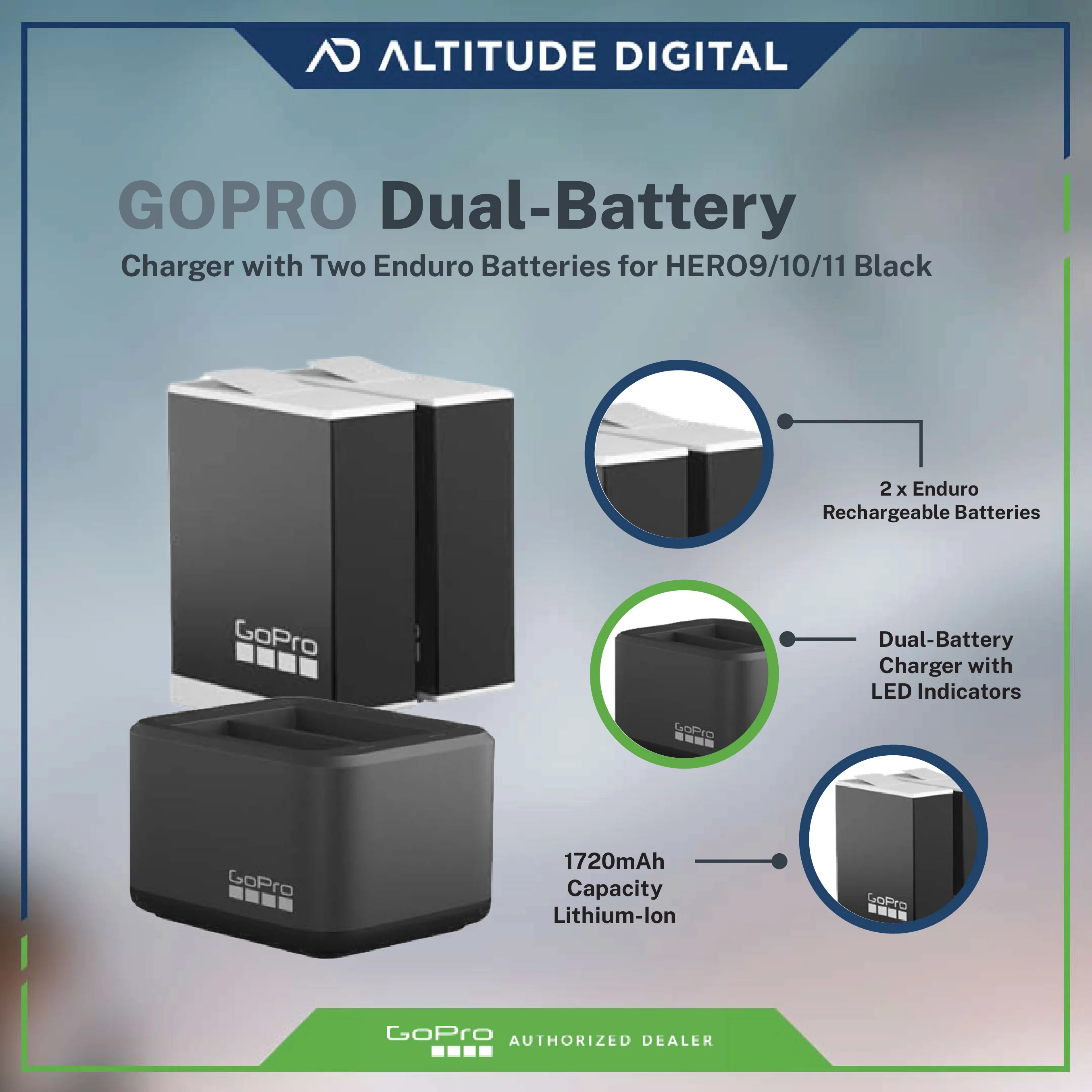 GoPro Dual Battery Charger + Enduro Batteries For Hero9/Hero10/Hero11/Hero12 - Image 6
