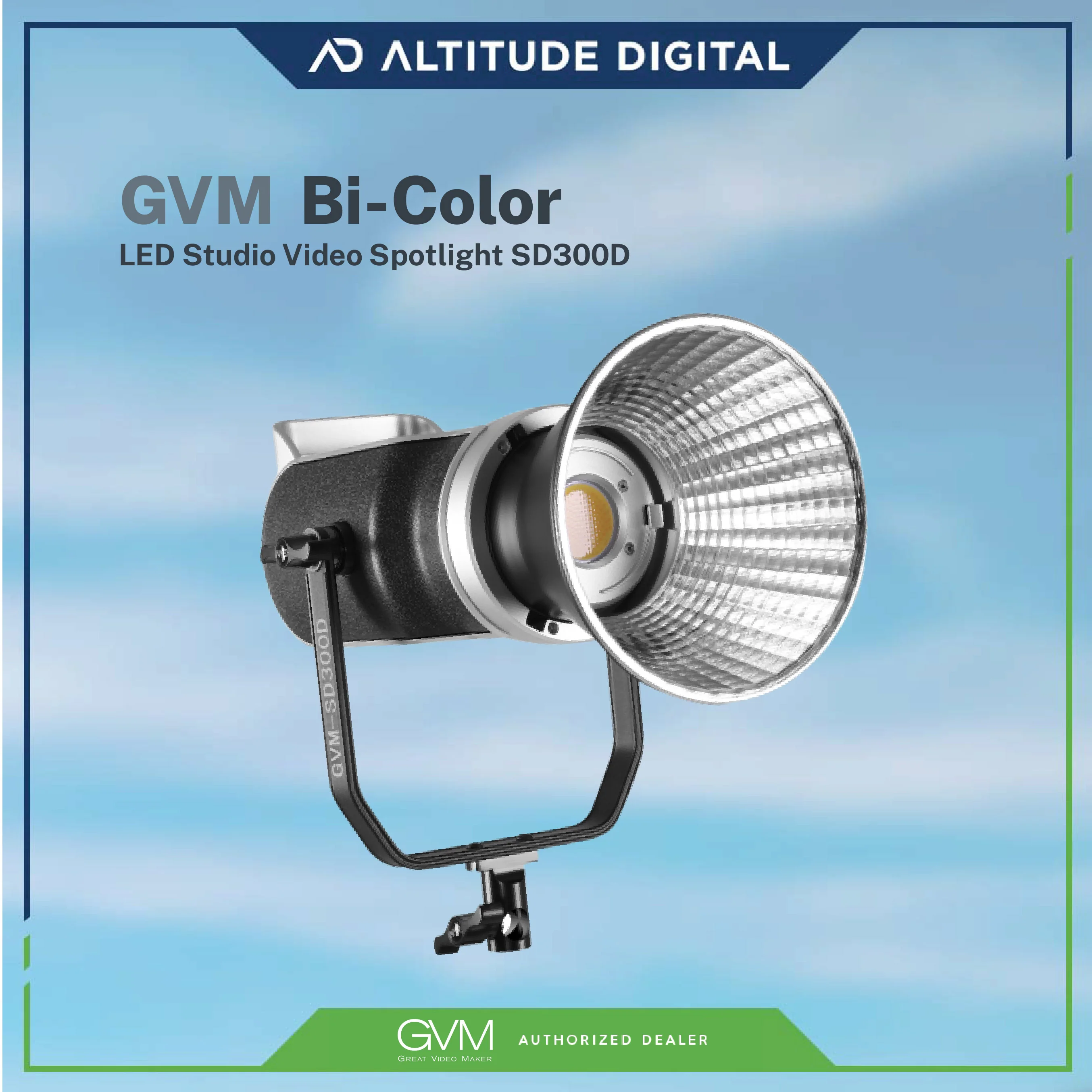 GVM 300W Bi-Color LED Studio Video Spotlight SD300D - Image 3