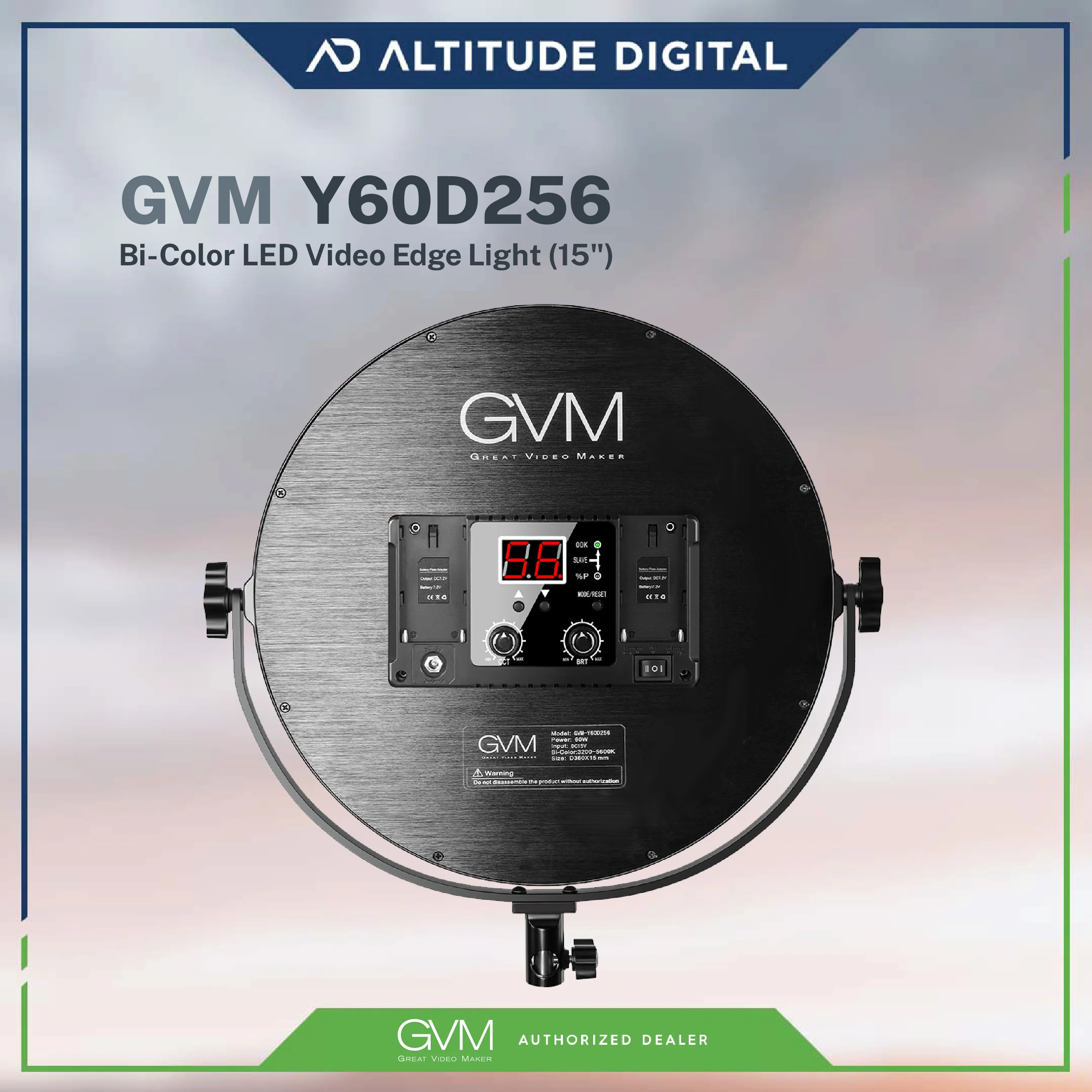 GVM-Y60D 60W Soft Light Bi-Color LED Key Light (15") - Image 4