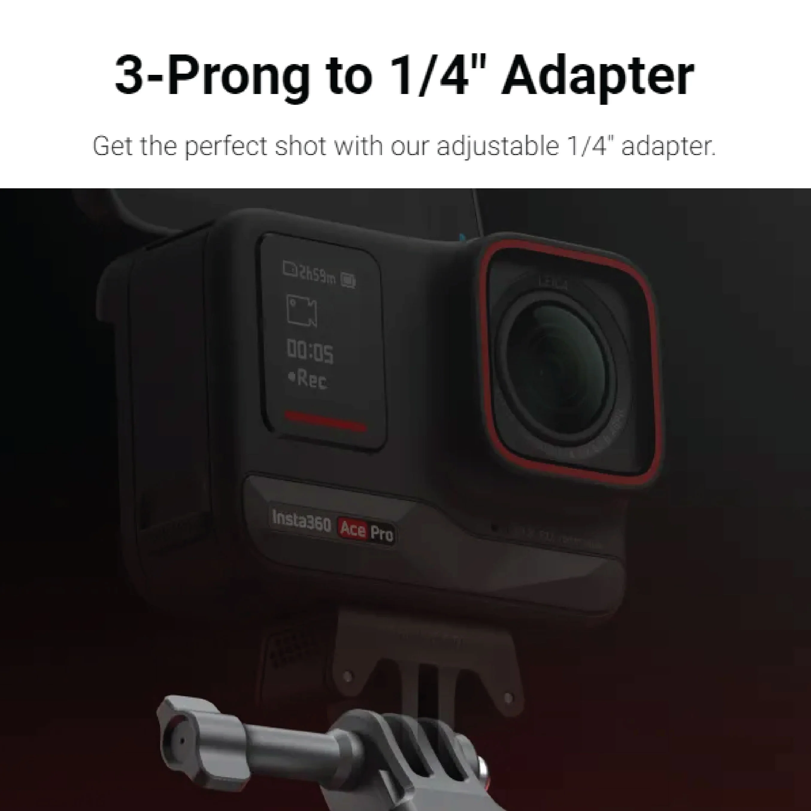 Insta360 3-prong to 1/4” adapter - Image 3
