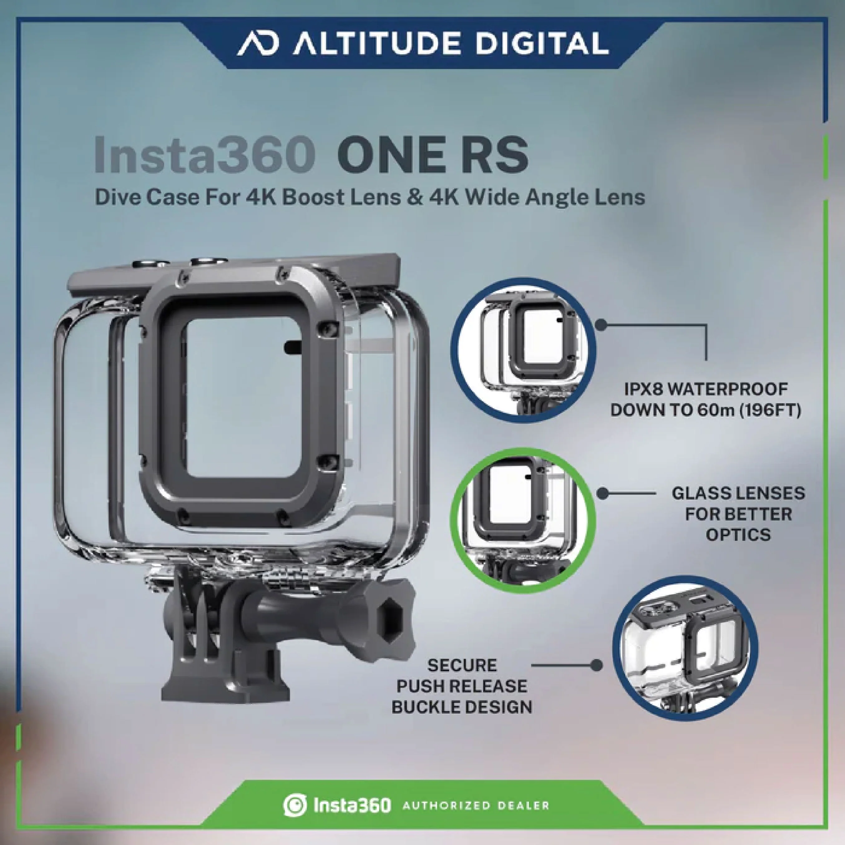 Insta360 Dive Case for ONE RS with 4K Boost Lens and 4K Wide-Angle Lens - Image 2