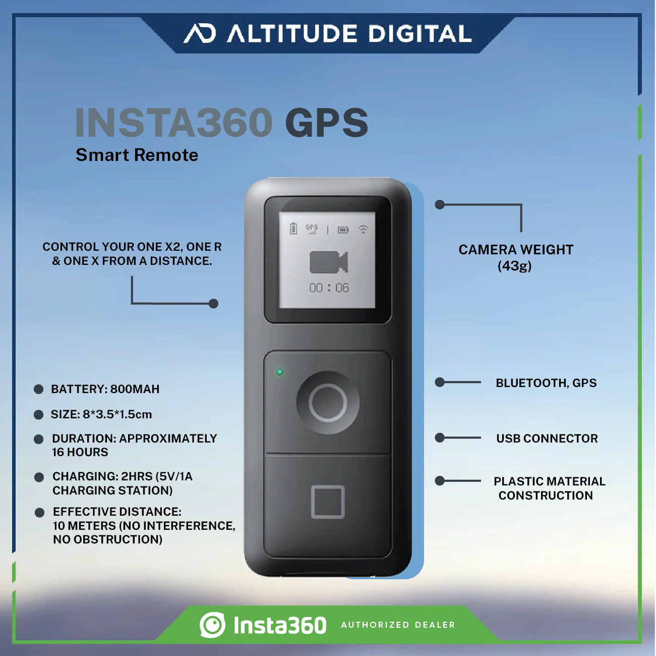 Insta360 GPS Smart Remote (ONE R, ONE X2, ONE X) - Image 3