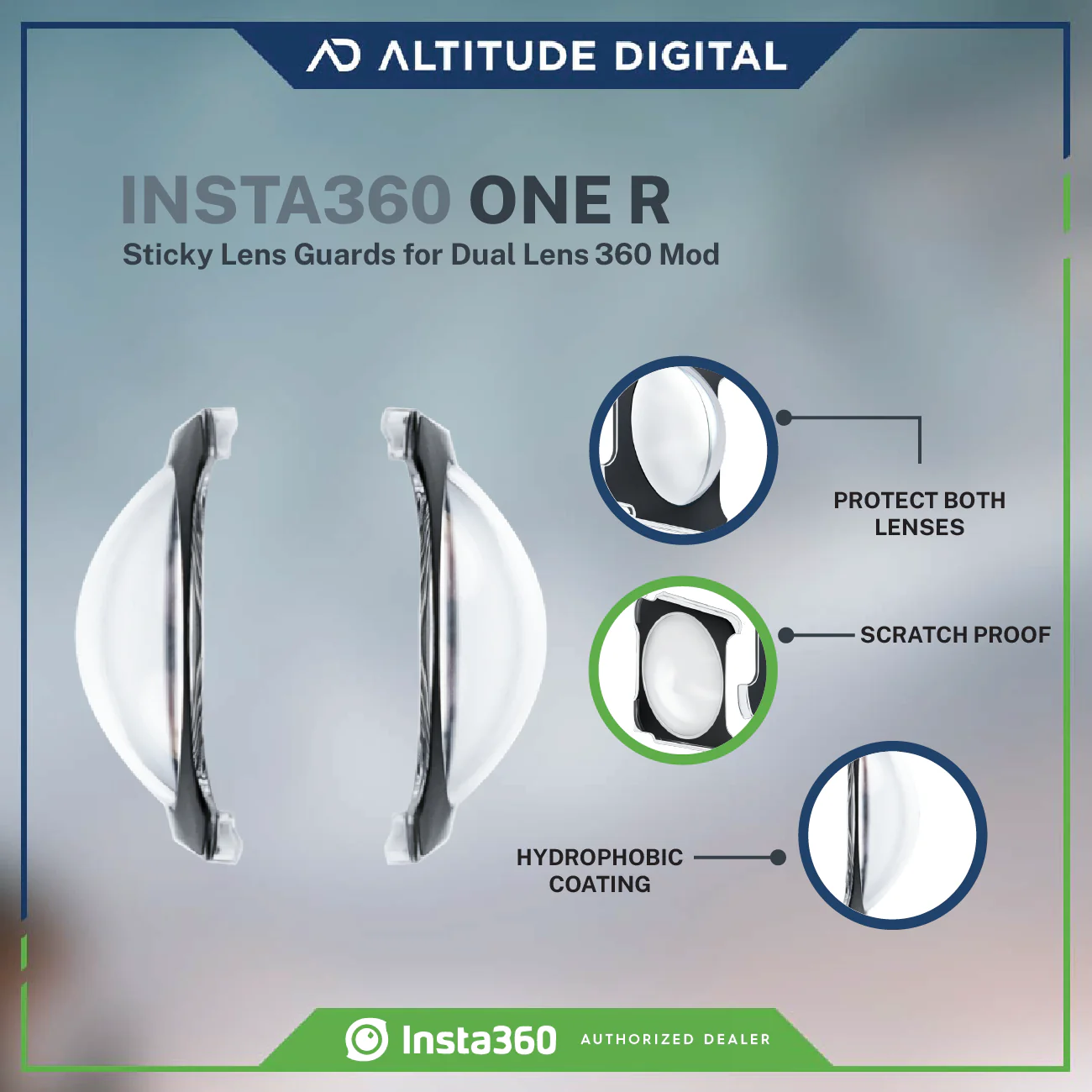 Insta360 ONE RS/R Sticky Lens Guards for 360 Lens - Image 6