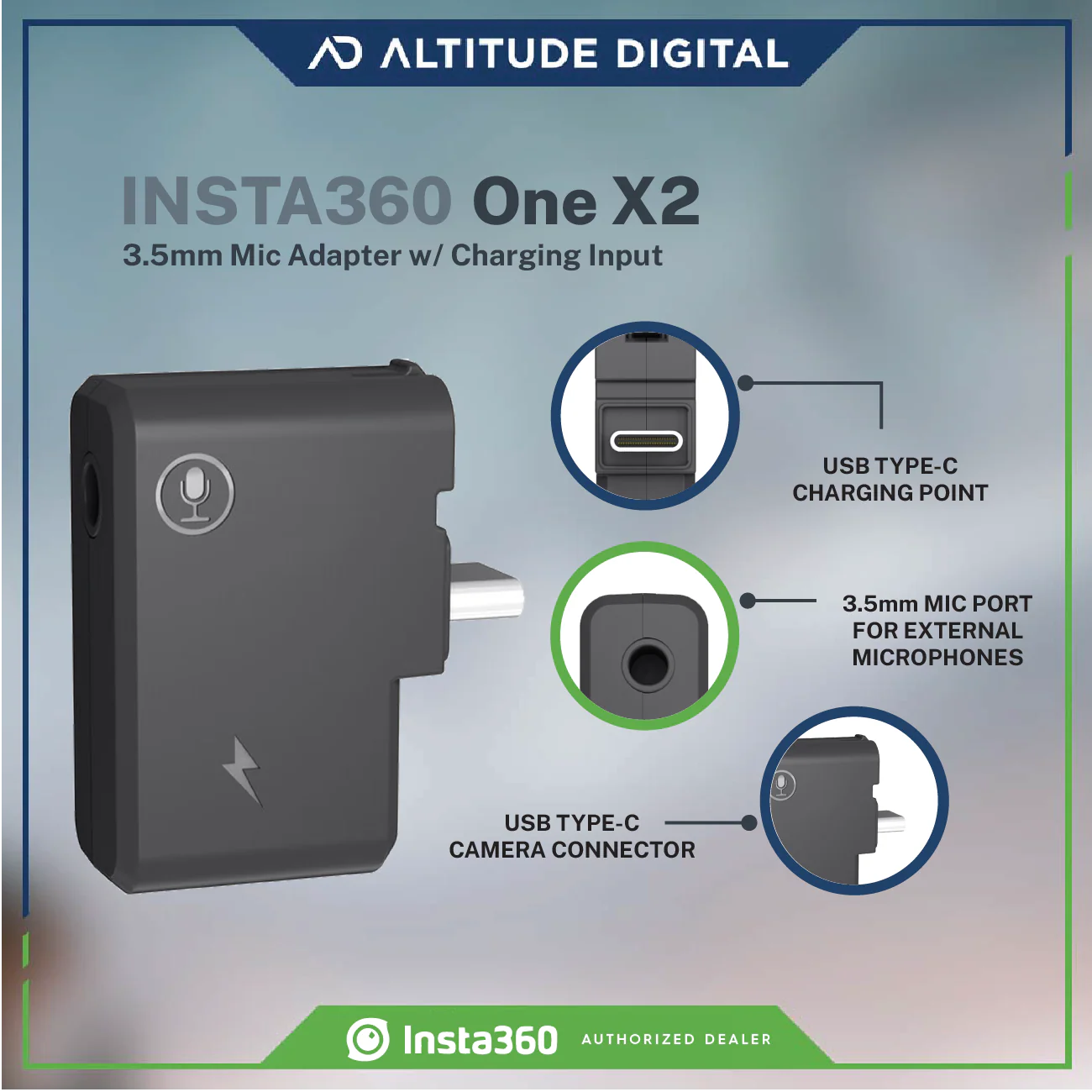 Insta360 ONE X2 Dual 3.5mm USB-C Adapter - Image 6