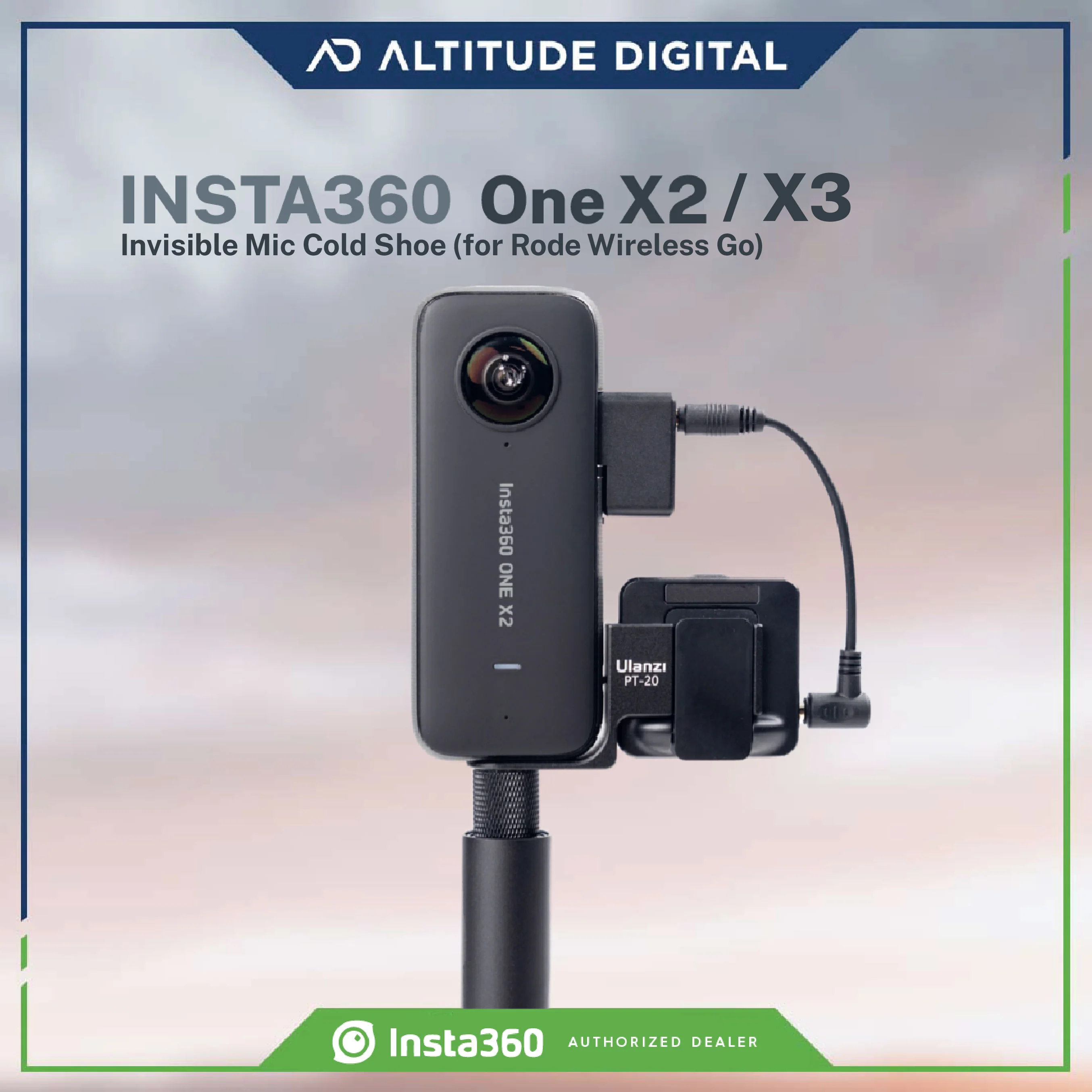 Insta360 ONE X2/X3/X4 Invisible Mic Cold Shoe (for Rode Wireless Go) - Image 4