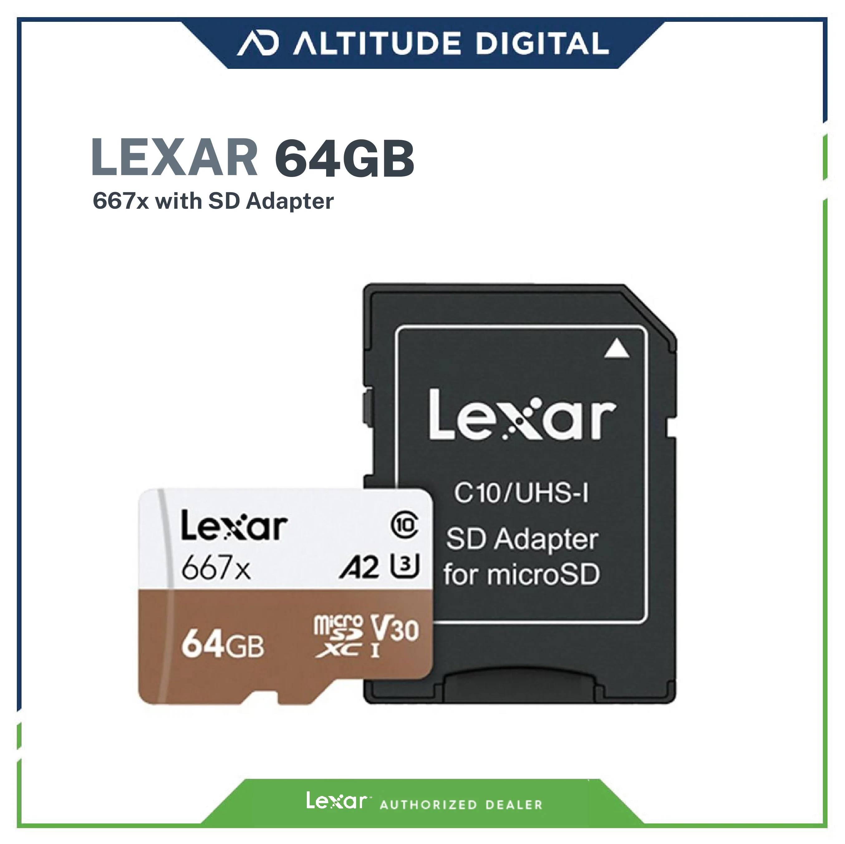 Lexar 64GB Professional 667x UHS-I microSDXC Memory Card with SD Adapter - Image 2