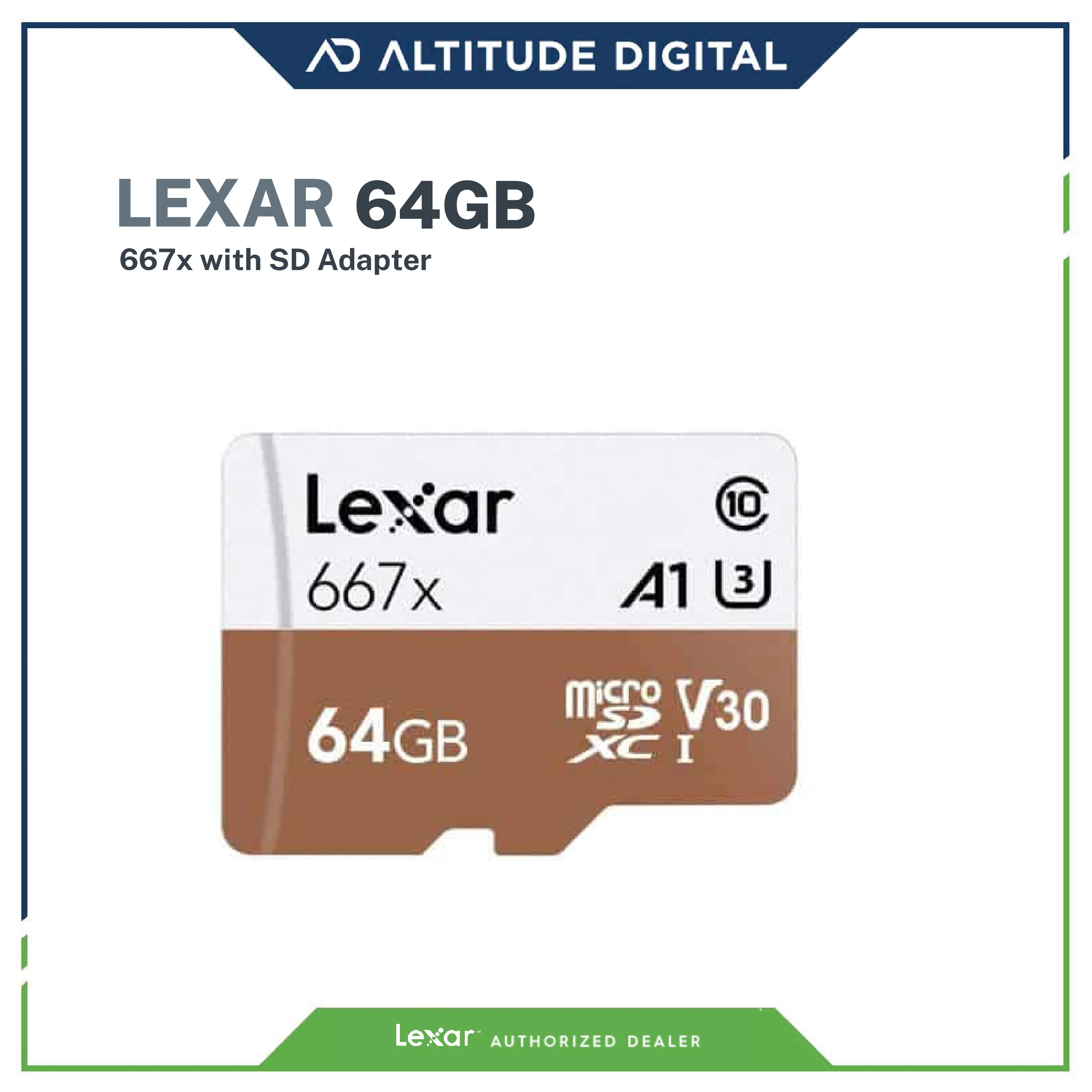 Lexar 64GB Professional 667x UHS-I microSDXC Memory Card with SD Adapter - Image 3