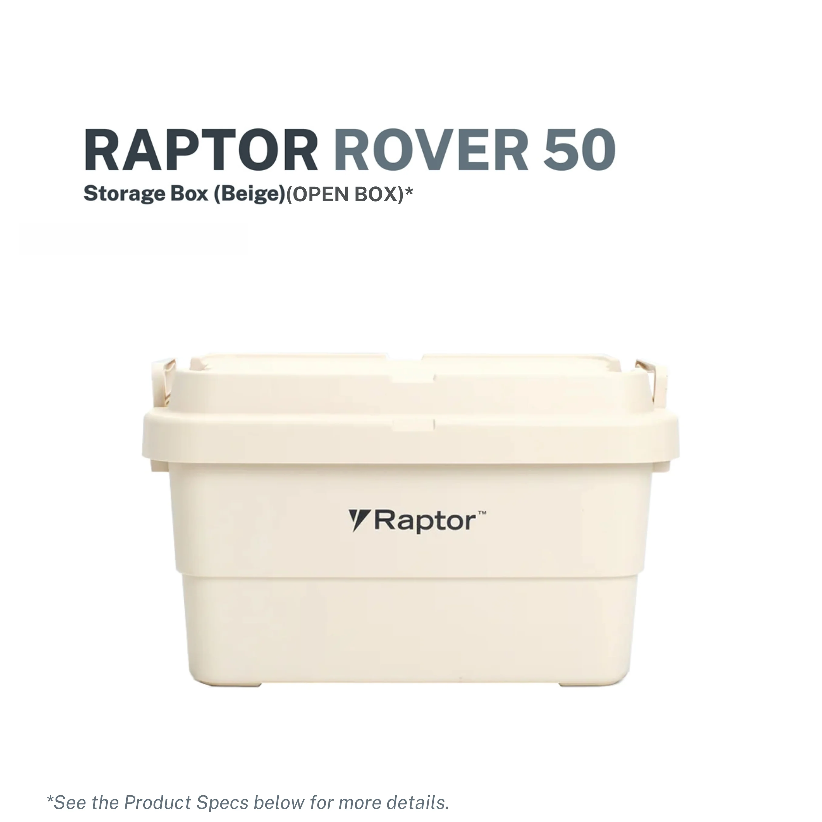 Raptor Storage Rover Box 50L- Beige (Open Box)