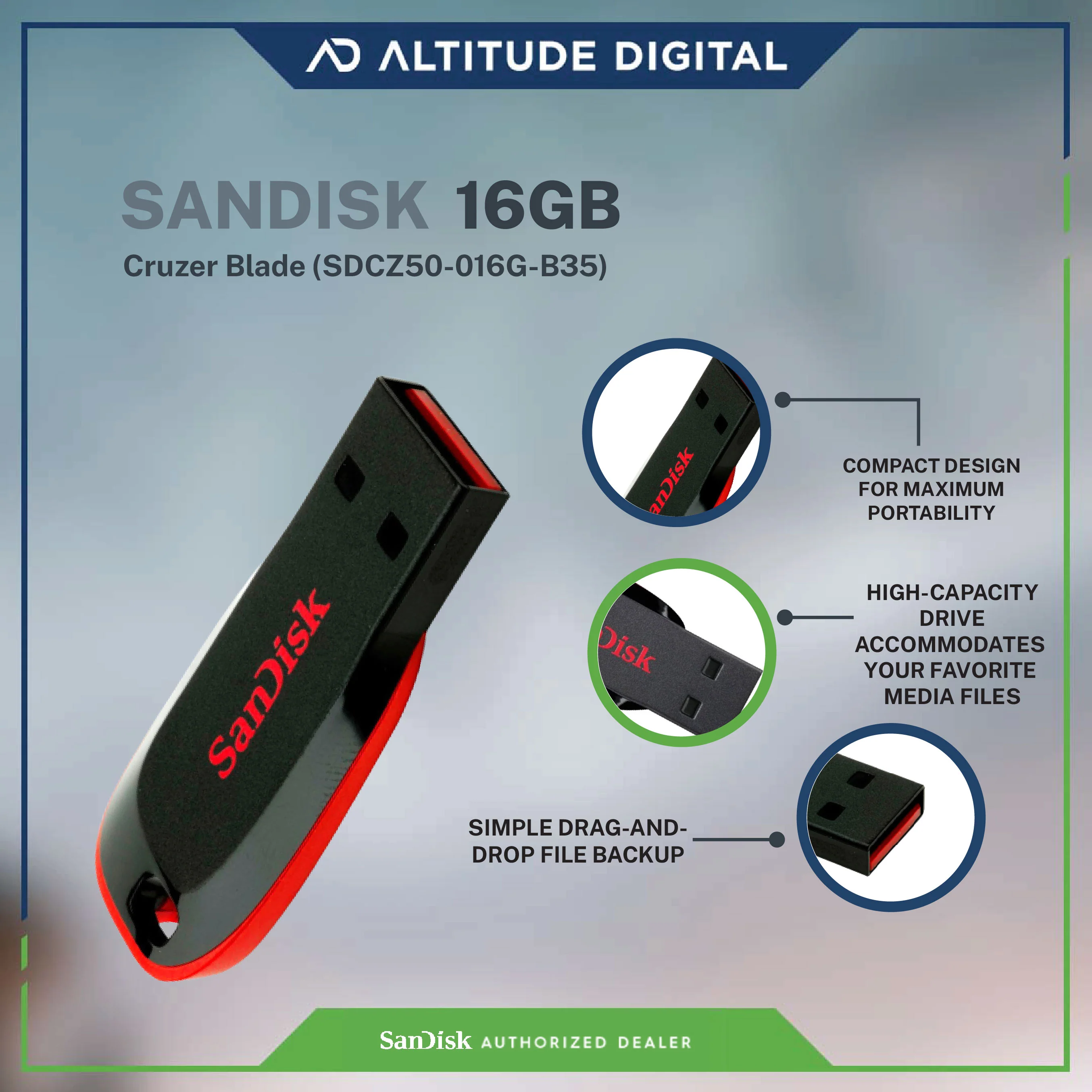 Sandisk Cruzer Blade CZ50 USB Flash Drive - Black - Image 7
