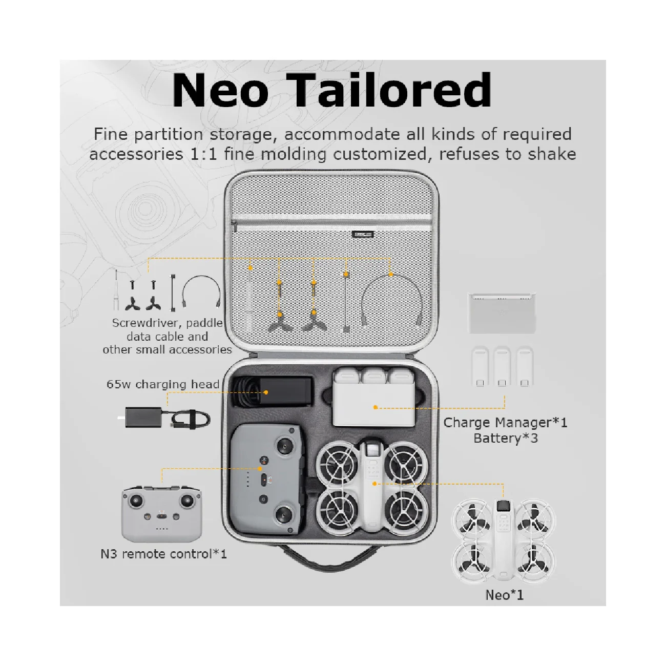 STARTRC Carrying Bag for DJI Neo 1 (Fly More Combo) - Image 5