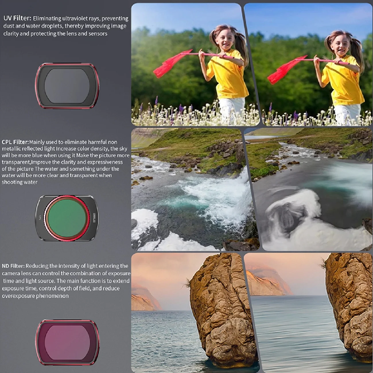 STARTRC ND Filters for DJI Pocket 3 ND 16/32/64/256 (4 sets pack) - Image 4