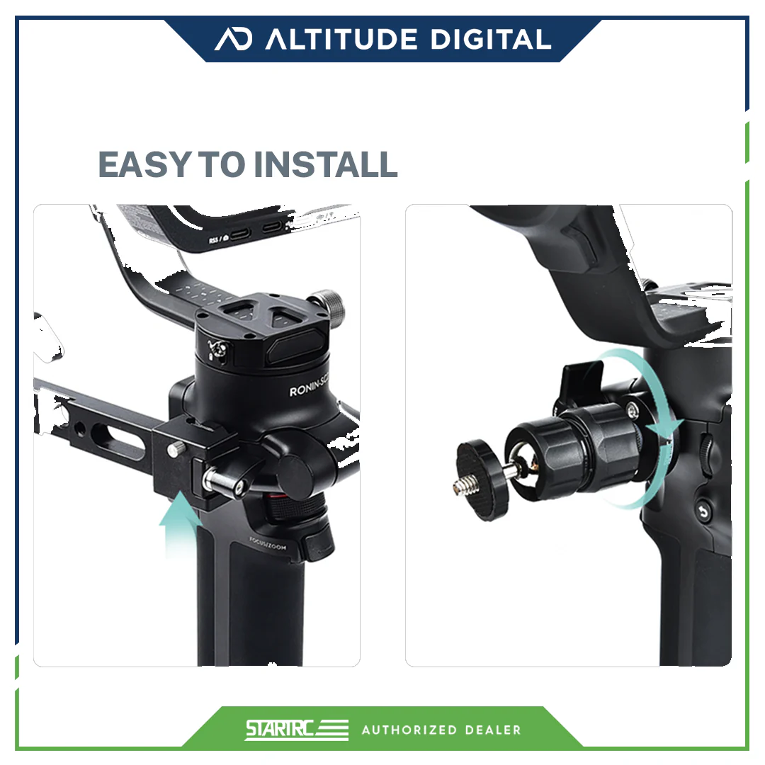 STARTRC Pot handle+1/4"adapter plate multi-function kit for DJI RS 2/RSC 2 - Image 5