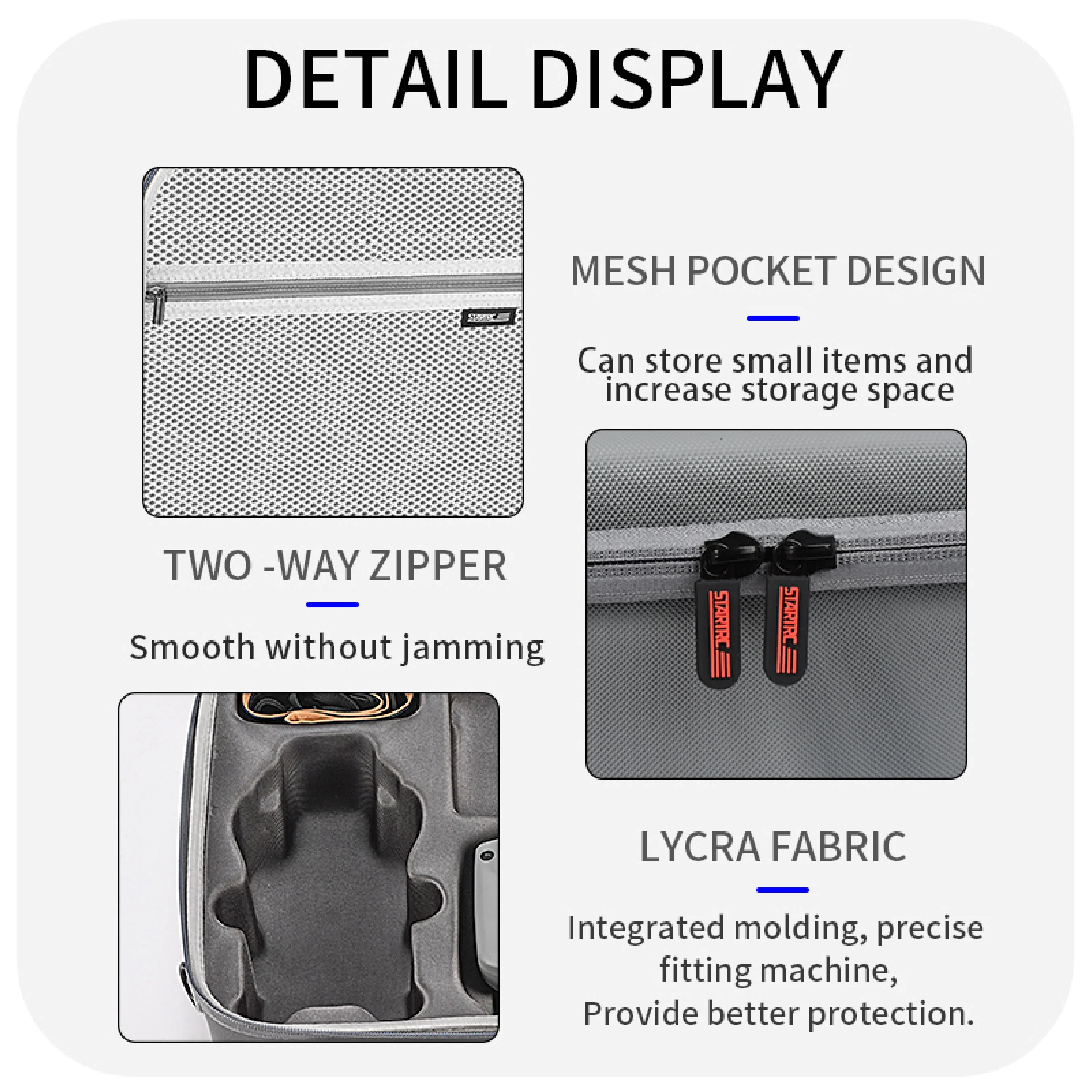 STARTRC PU Carrying bag for DJI Air 3 compatible DJI RC-N2/DJI RC 2(Fly more combo) - Image 7